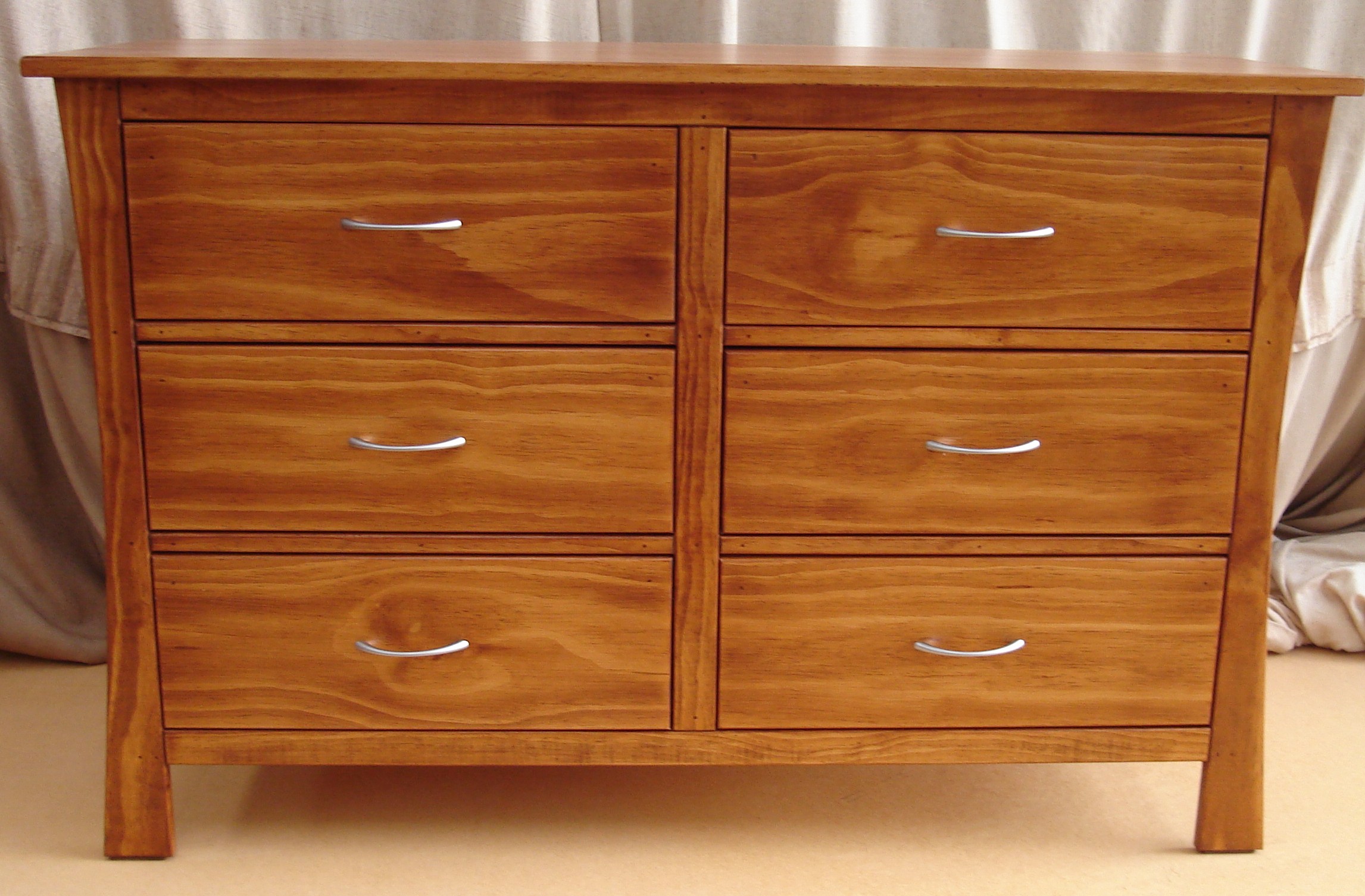 Maddison Six Drawer Lowboy Rimu Stain - Custom NZ Made Furniture ...